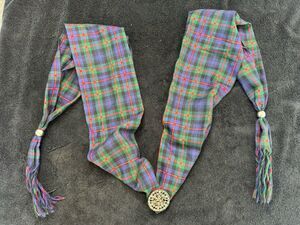 Kilt Sash Scarf Scotland With Scotland Lion Pin Vintage